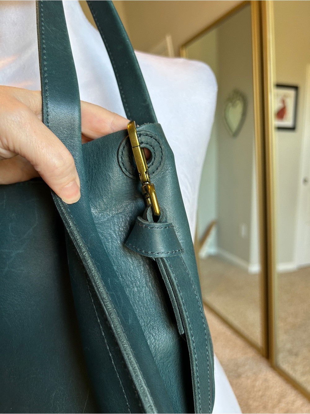 Madewell Sydney Crossbody Bag Mineral Blue Buttery Leather Teal - Picture 8 of 16